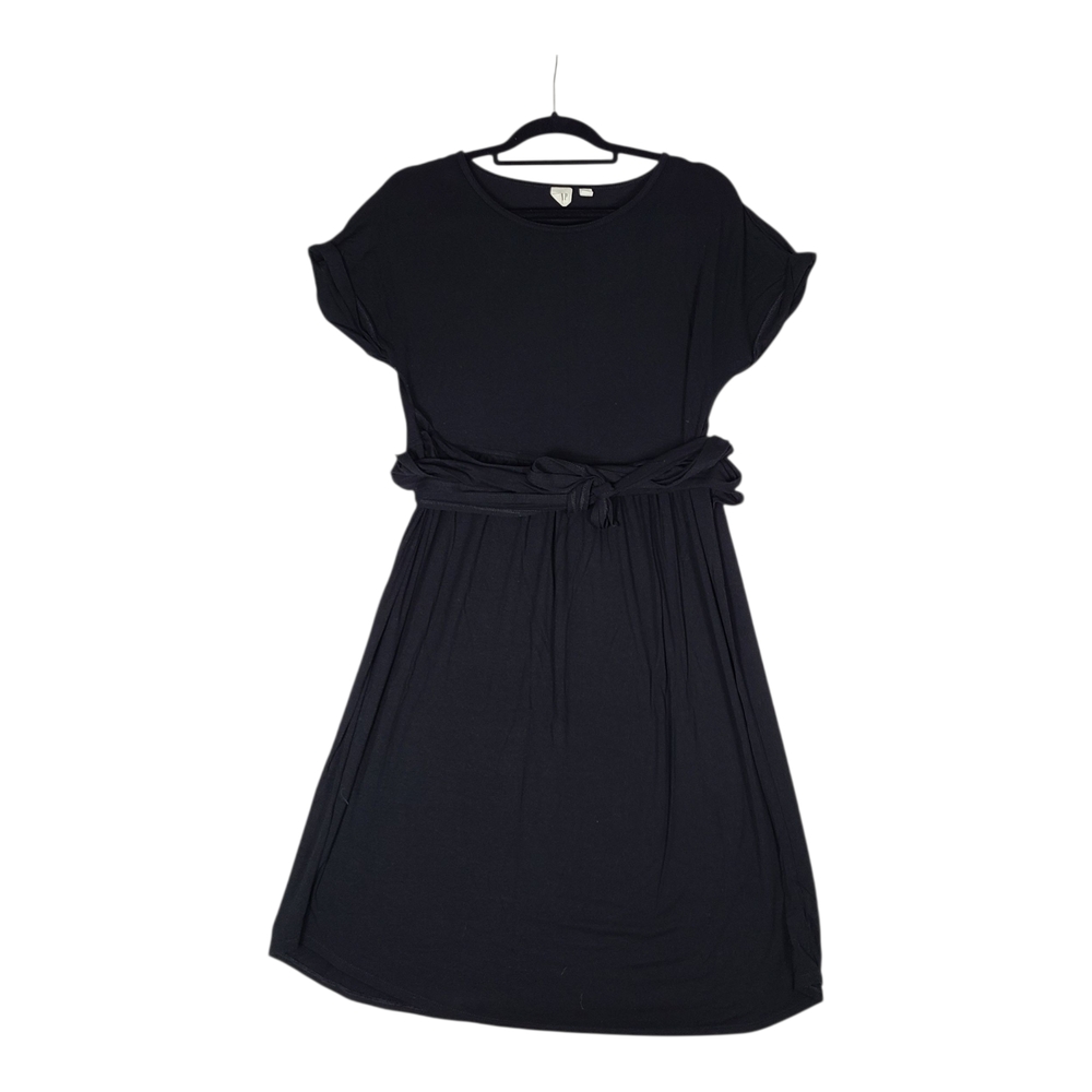 Gap Knee Length Wrap Dress Short Sleeve Womens Size Medium Black Stretch